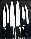 Andy Warhol Knives black and white painting